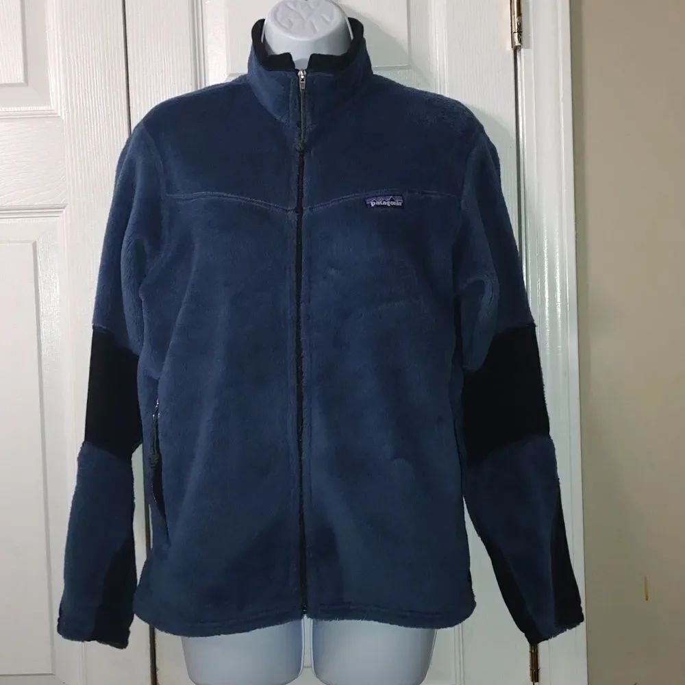 Patagonia Polattec   blue fleece zipper front jacket  Sz S